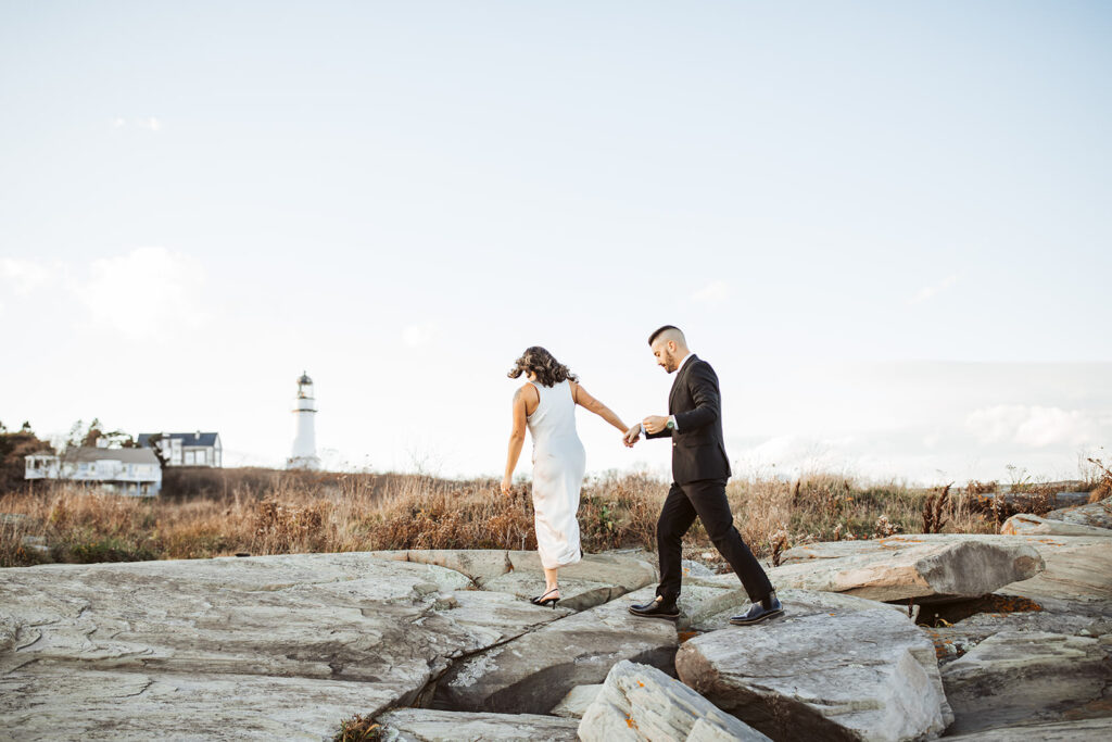 2 lights state park engagement photos